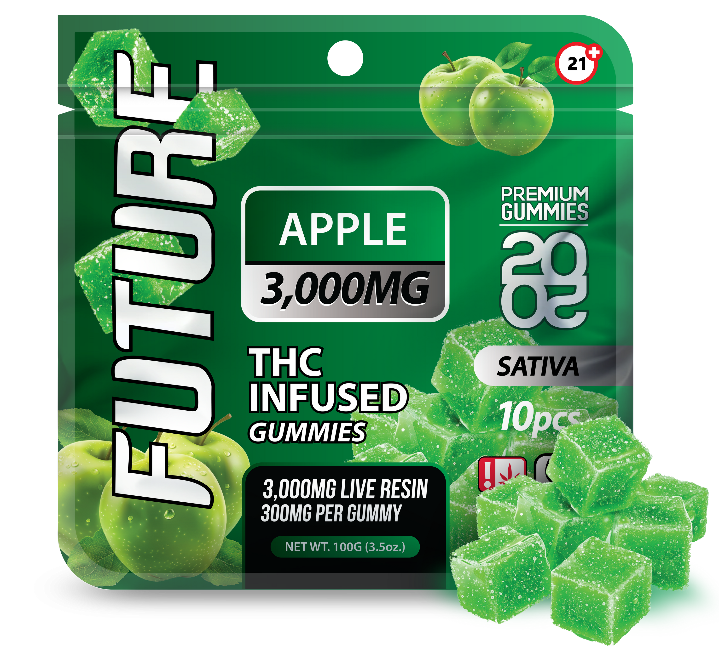 Future Thca Infused Gummies 3000 MG - Apple