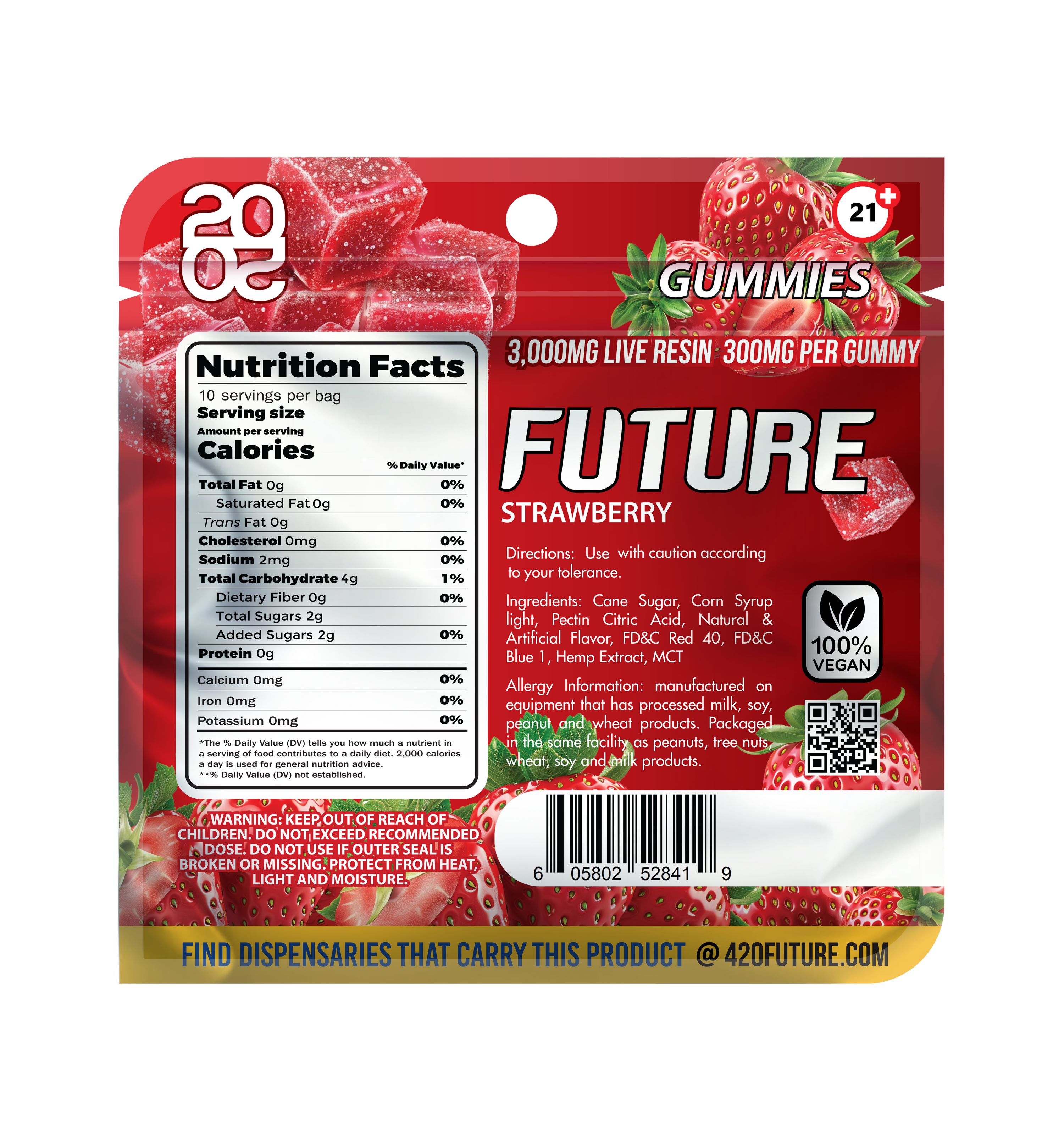 Future Thca Infused Gummies 3000 MG - Strawberry