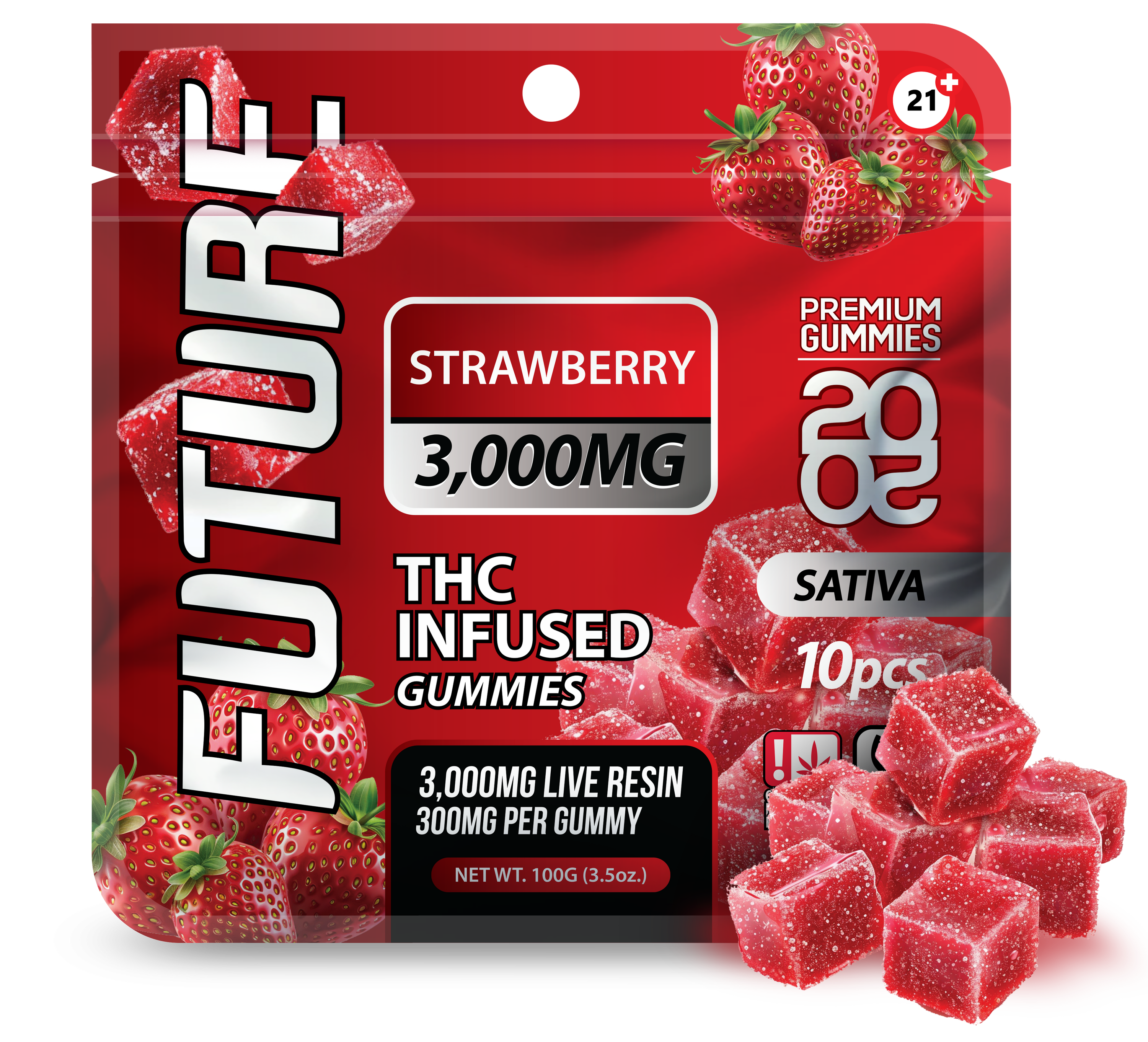 Future Thca Infused Gummies 3000 MG - Strawberry