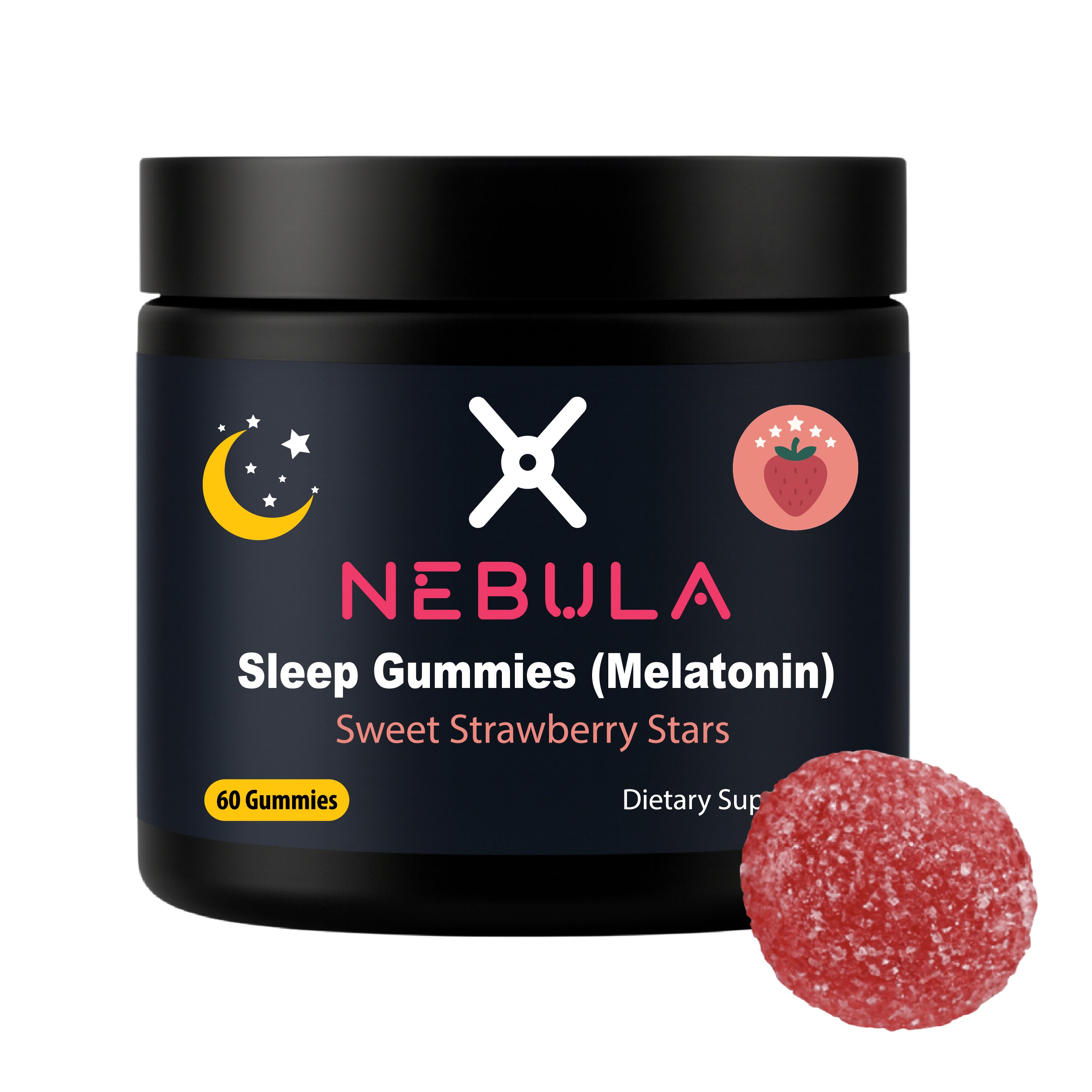 Nebula Sleep Gummies – Sweet Strawberry Stars (Melatonin)
