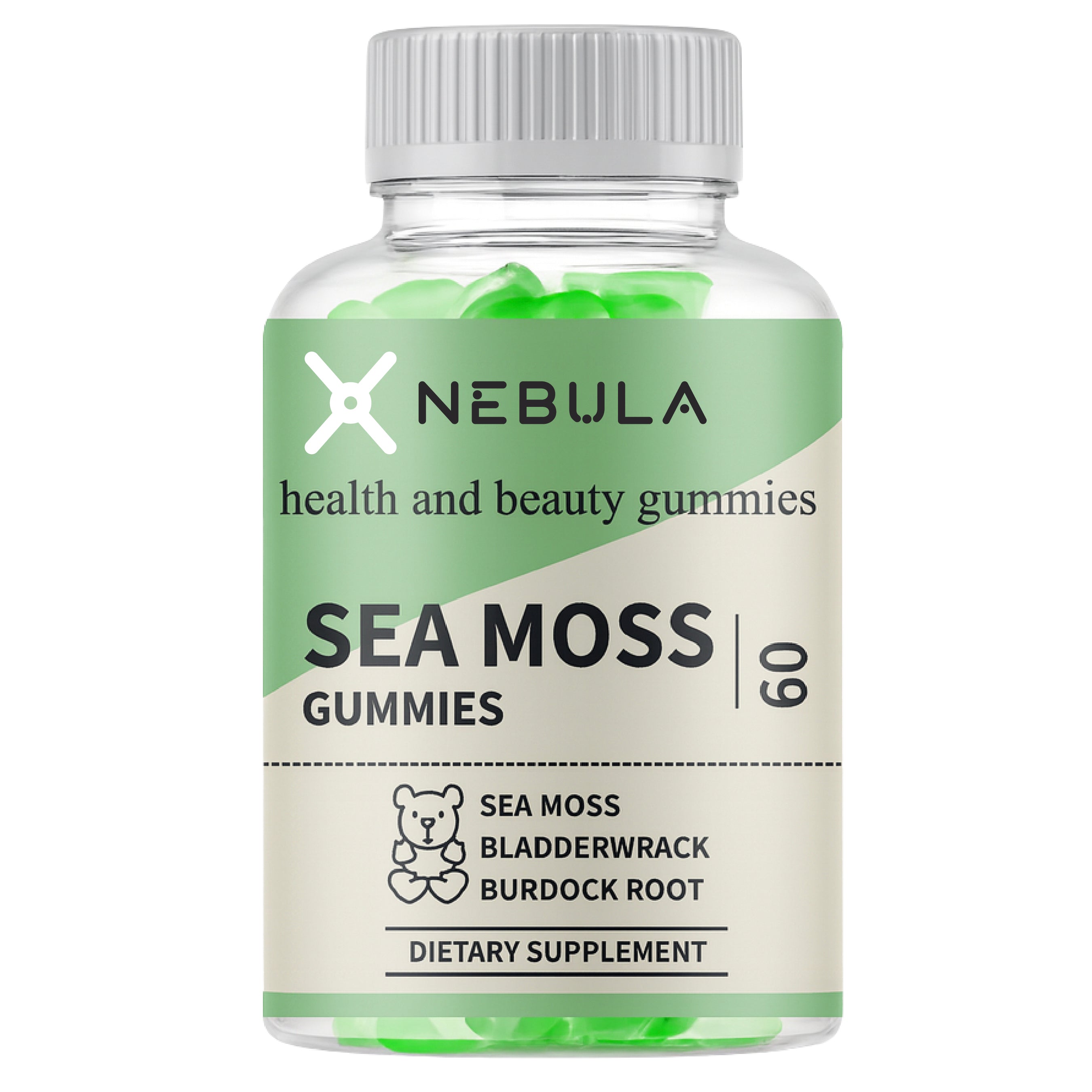 Nebula Sea Moss Gummies – Irish Sea Moss, Bladderwrack & Burdock Root | 60 Vegan Gummies