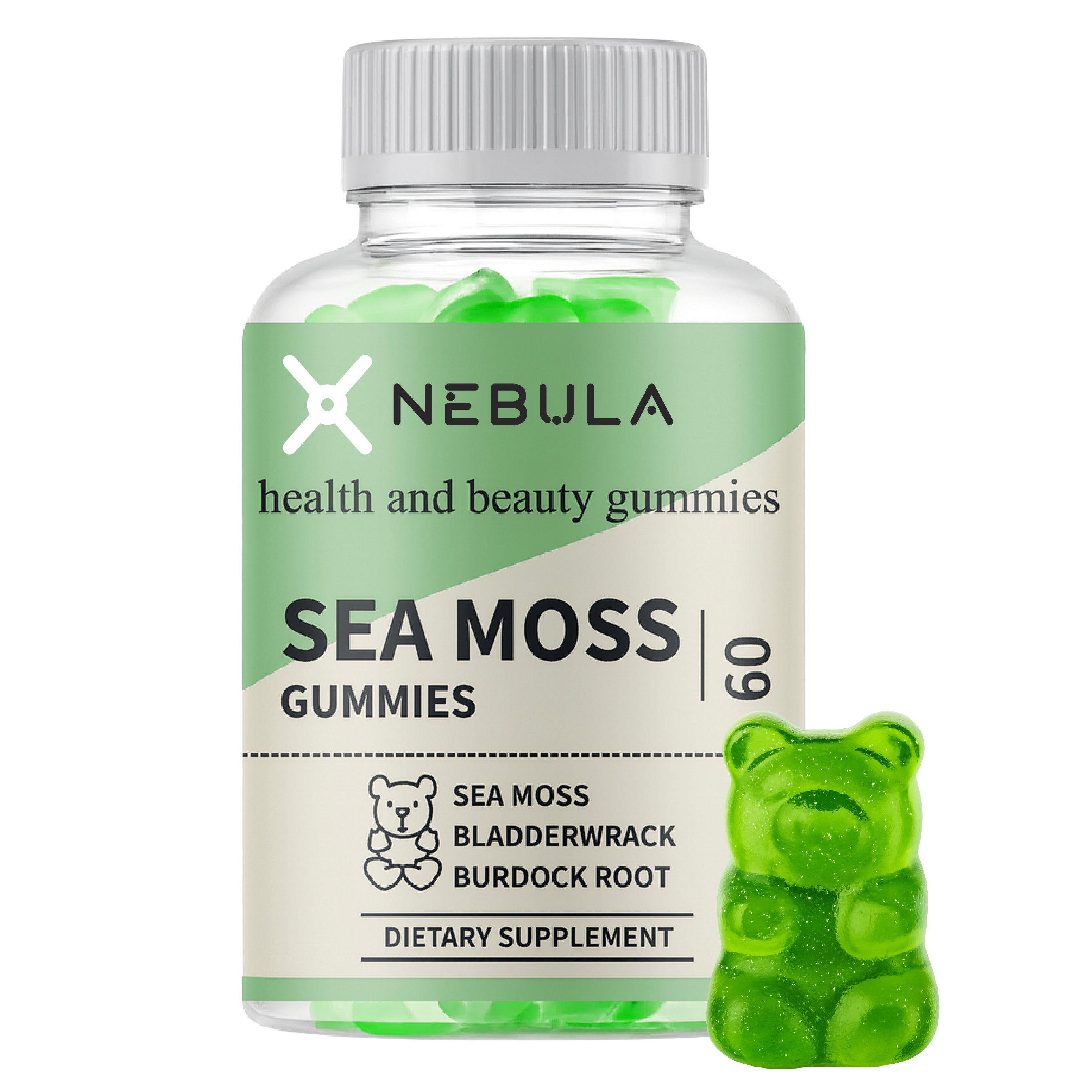 Nebula Sea Moss Gummies – Irish Sea Moss, Bladderwrack & Burdock Root | 60 Vegan Gummies
