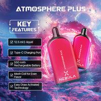 Nebula Atmosphere Plus 0% 5000 Puffs - Apple Watermelon - Features