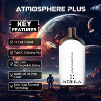 Nebula Atmosphere Plus 0% 5000 Puffs - Fresh Clear - Features