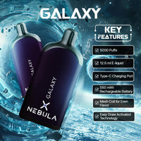 Nebula Galaxy - 5 %, 5000 Puffs Disposable Vape - Black Ice - Featured