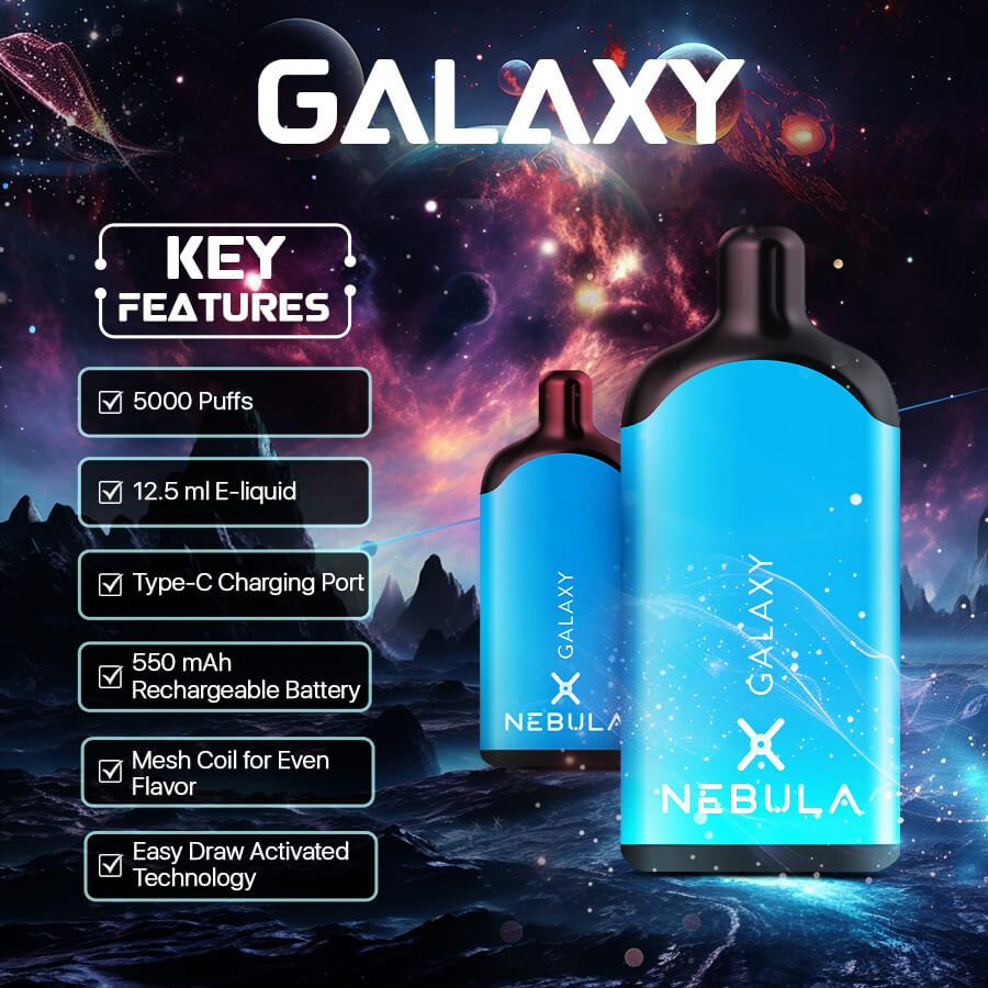 Nebula Galaxy 5% 5000 Puffs Vape - Blue Razz - Featured Image