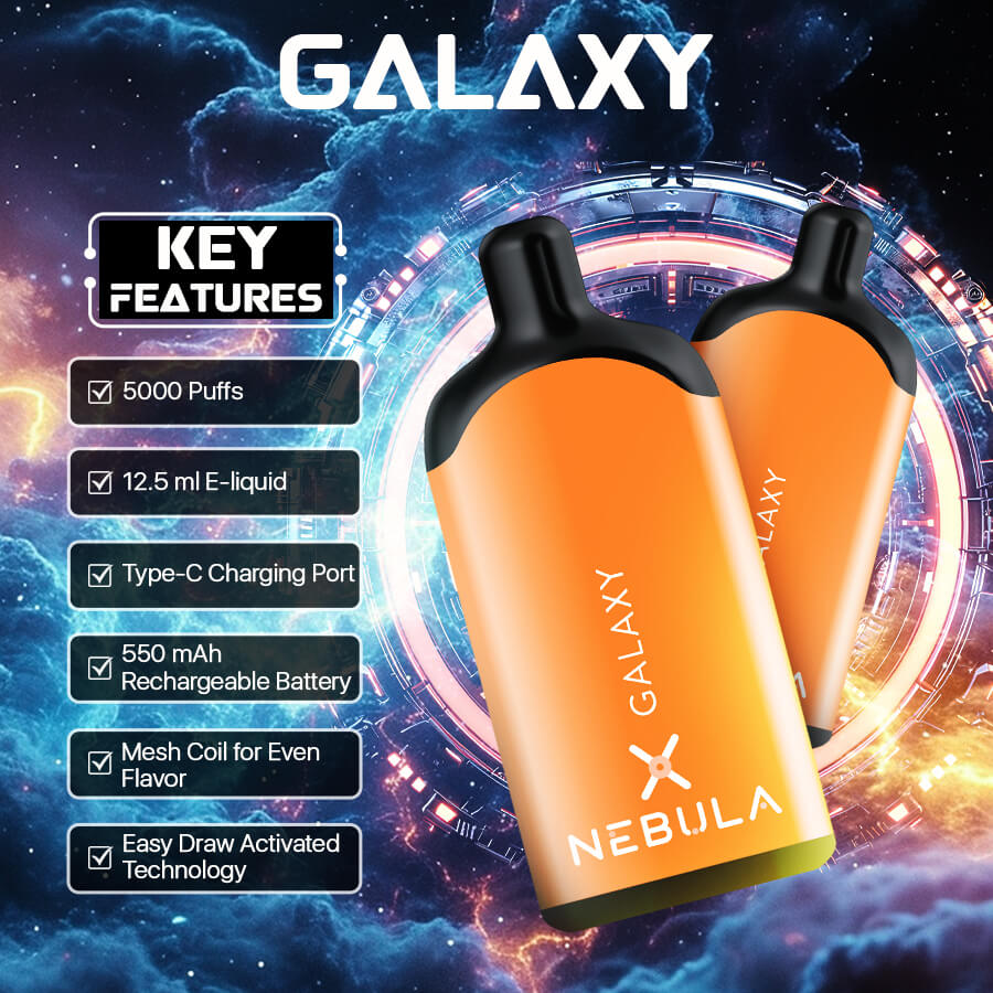  Nebula Galaxy - 5 %, 5000 Puffs Disposable Vape - Peach Ice - Featured