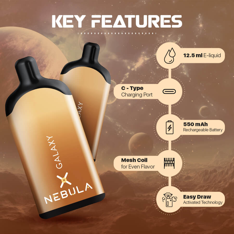 Nebula Galaxy 5% 5000 Puffs Cappuccino Features