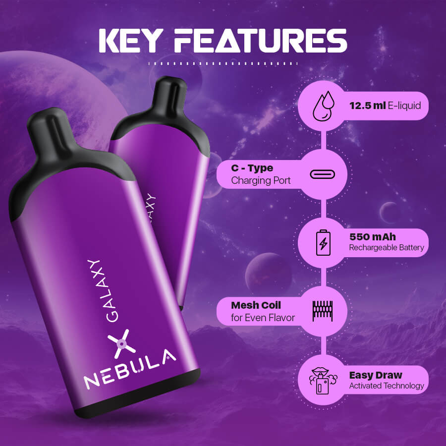 Nebula Galaxy Disposable Vape Grape Ice