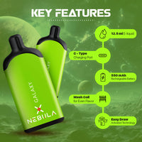 Nebula Galaxy 5% 5000 Puffs Double - Apple Features