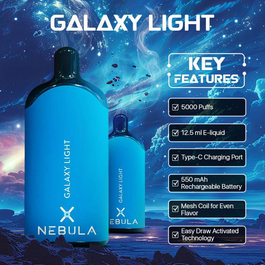 Nebula Galaxy Light - 2 %, 5000 Puffs Disposable Vape - Blue Razz - Featured