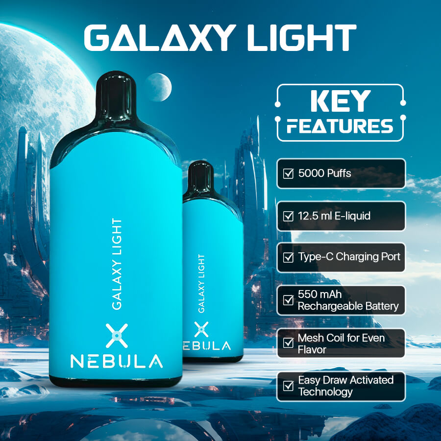 Nebula Galaxy Light - 2 %, 5000 Puffs Disposable Vape - Ice Mint - Featured