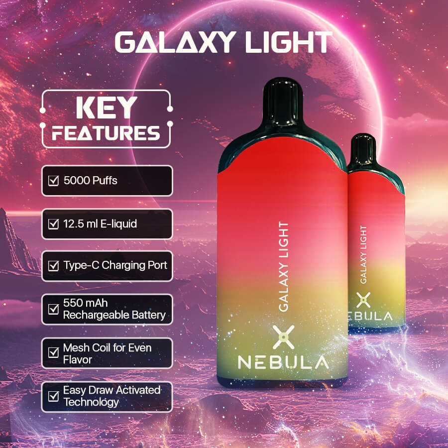 Nebula Galaxy Light-2 - 5000 Puffs Vape - Kiwi Strawberry - Featured