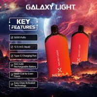 Nebula Galaxy Light - 2 %, 5000 Puffs Disposable Vape - Strawberry Watermelon - Featured