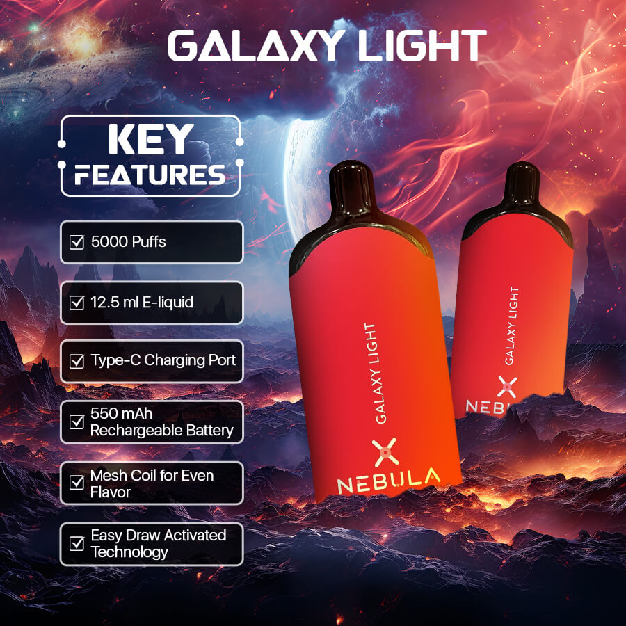 Nebula Galaxy Light - 2 %, 5000 Puffs Disposable Vape - Strawberry Watermelon - Featured