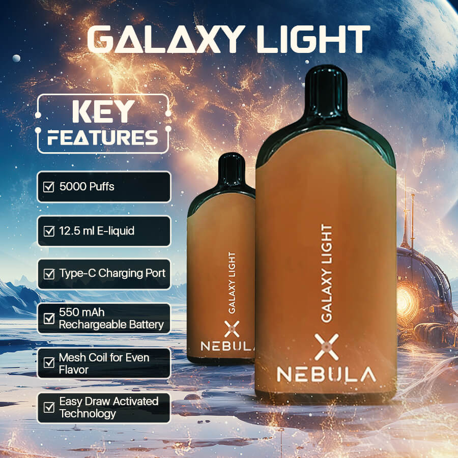 Nebula Galaxy Light - 2 %, 5000 Puffs Disposable Vape - Tobacco - Featured