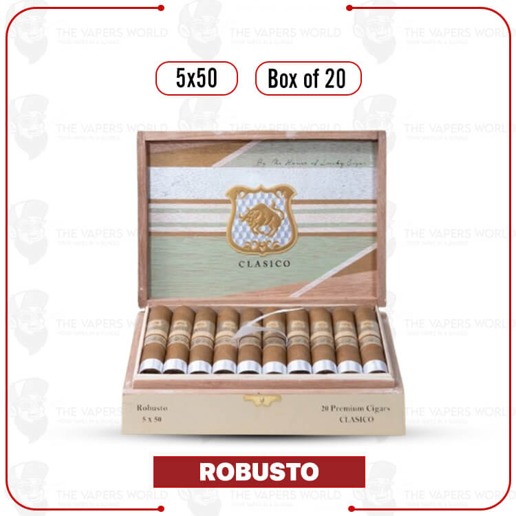 Classico by Lucky Cigar: Robusto 5x50 Box of 20 Cigars