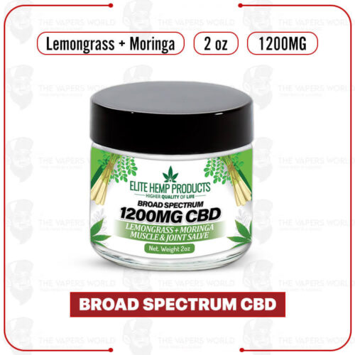 Elite Hemp - CBD Muscle & Joint Salve 1200mg Lemongrass + Moringa