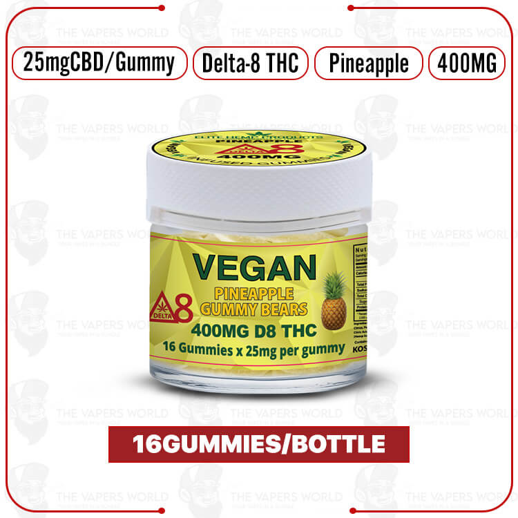 Elite Hemp - Delta 8 Vegan Gummies 400mg Pineapple