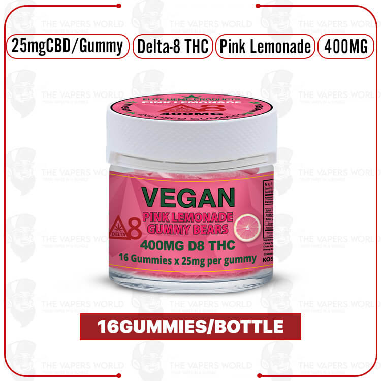 Elite Hemp - Delta 8 Vegan Gummies 400mg Pink Lemonade