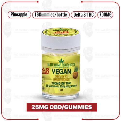 Elite Hemp - Delta 8 Vegan Gummies 700mg Pineapple
