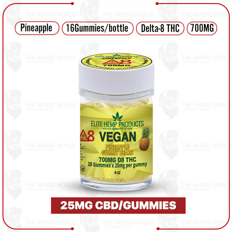 Elite Hemp - Delta 8 Vegan Gummies 700mg Pineapple
