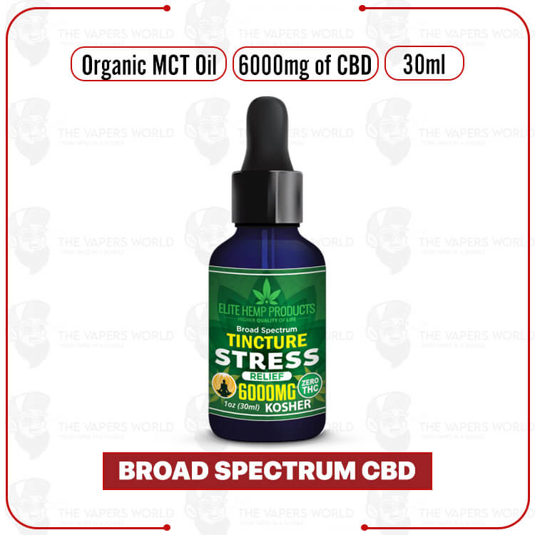 Elite Hemp - CBD Tincture Stress Relief 6000mg