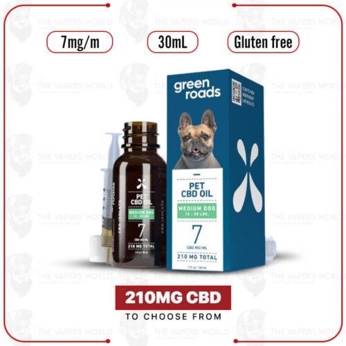 Green Roads Pet CBD Oil 210MG Medium Dog (15-50 lbs) )