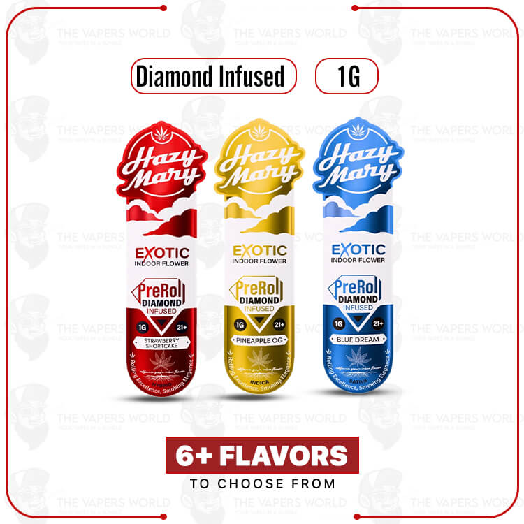 Hazy Mary Exotic THCP Diamond Infused PreRolls 1G-1CT