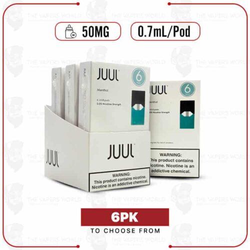 JUUL Menthol Pods ? 5% Nicotine ? 0.7ml ? 6 CT
