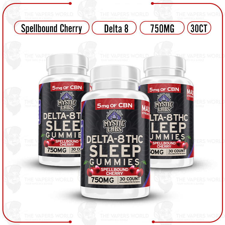 Mystic Labs Cherry Sleep Delta-8 Gummies – 750mg