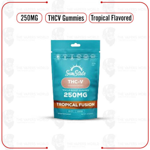 Sun State Hemp THC-V Focus Boost 25mg Gummy Tropical Fusion Bag 10ct 250mg