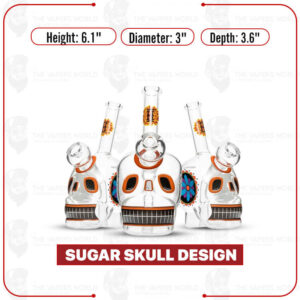 Hemper 6.1″ Dia De Los Muertos Skull Bong