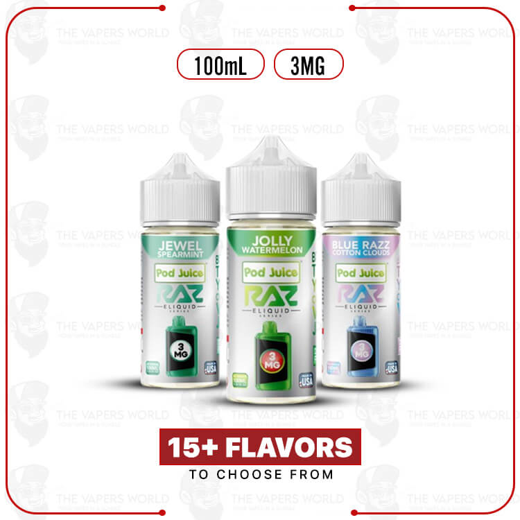 Pod Juice x RAZ Tobacco Free Nicotine E-Juice 100ml
