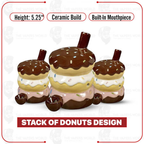 Stack of Donuts Ceramic Pipe Mug