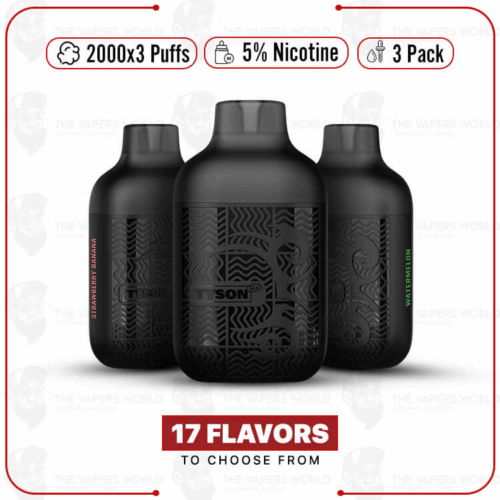 Tyson 2.0 Lightweight Disposable 2000x3 Puffs - 3pk