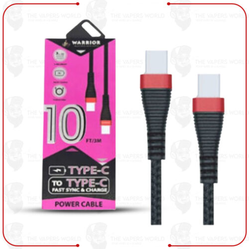 Type C To Type C Charger / Data Sync 10 Ft. 3m Cable