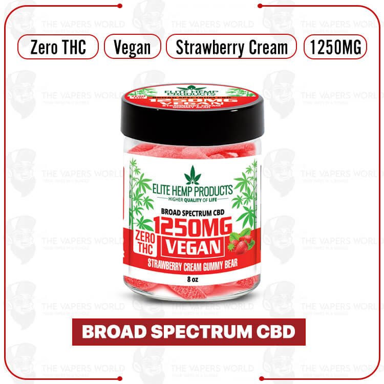Elite Hemp - CBD Vegan Gummies 1250mg Strawberry Cream