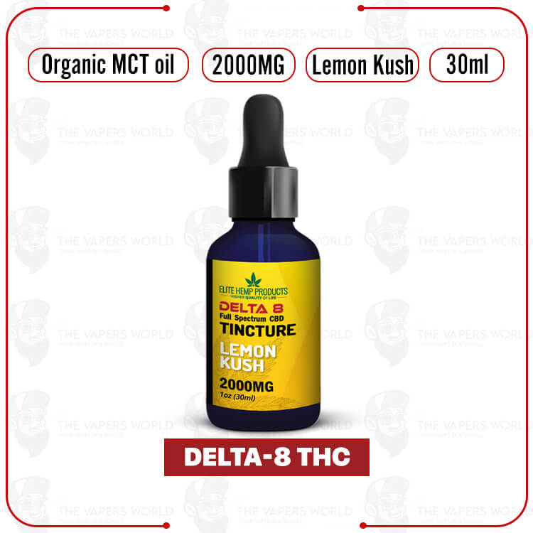 Elite Hemp - Delta 8 Tincture 2000MG Lemon Kush
