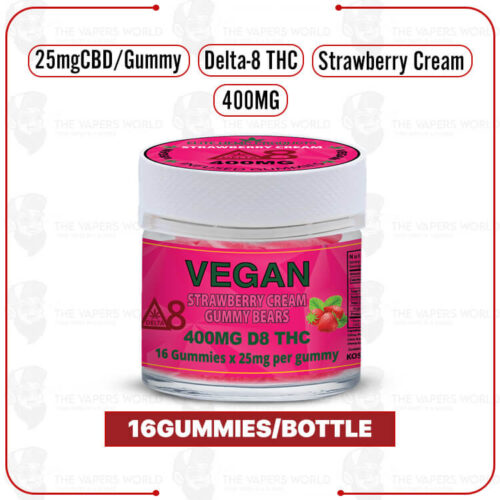 Elite Hemp - Delta 8 Vegan Gummies 400mg Strawberry Cream