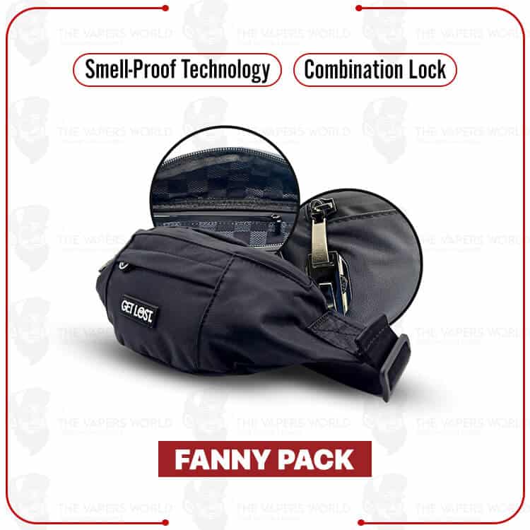 Smell Proof Premium Fanny Pack by Get Lost - Black