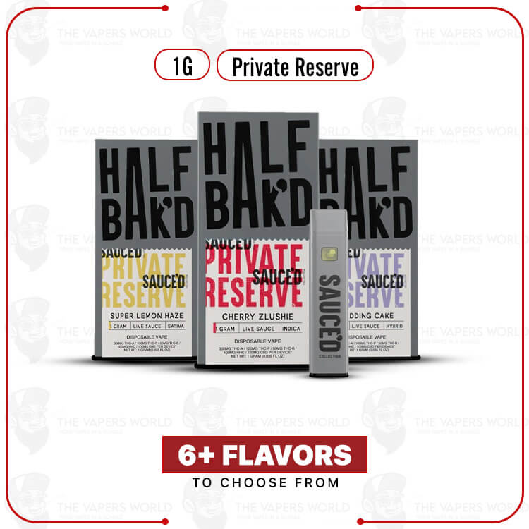 Half Bak’d Private Reserve Live Sauce’D Disposable 1G
