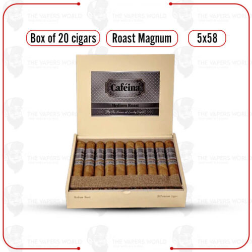 Infused Cigars: Cafeina Medium Roast Magnum 5x58 Box of 20