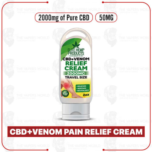 Elite Hemp - CBD+Venom Pain Relief Cream 2000mg Travel Size