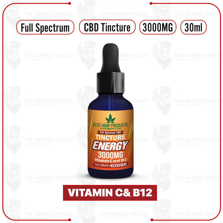 Elite Hemp - CBD Tincture 3000mg Energy