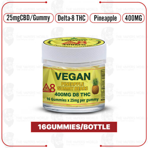 Elite Hemp - Delta 8 Vegan Gummies 400mg Pineapple