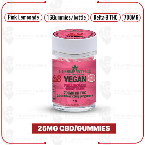 Elite Hemp - Delta 8 Vegan Gummies 700mg Pink Lemonade