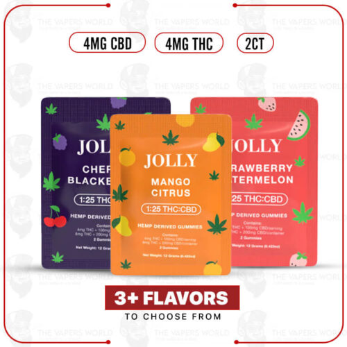Jolly 4MG THC + 100MG CBD Gummies - 2CT/PK