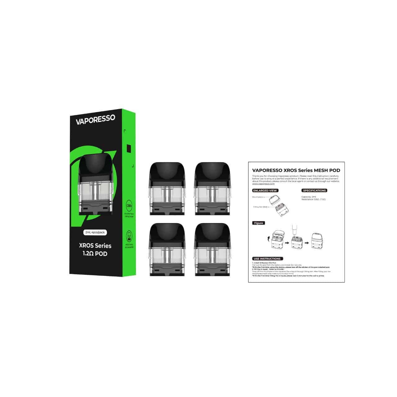VAPORESSO XROS Replacement Pod Cartridge - 4PK - Image 2