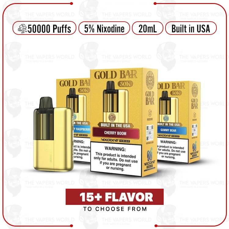 Gold Bar Max Nixodine 50K Puff Disposable Kit